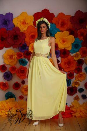 Ефирна официална дълга рокля в жълт цвят Yellow Princess