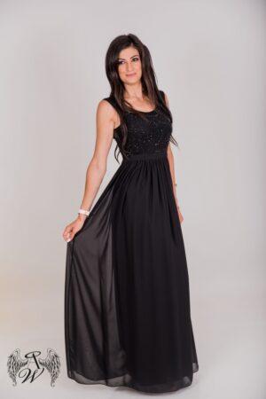 Рокля официална дълга, ефирна, в класически черен цвят Black Elegance