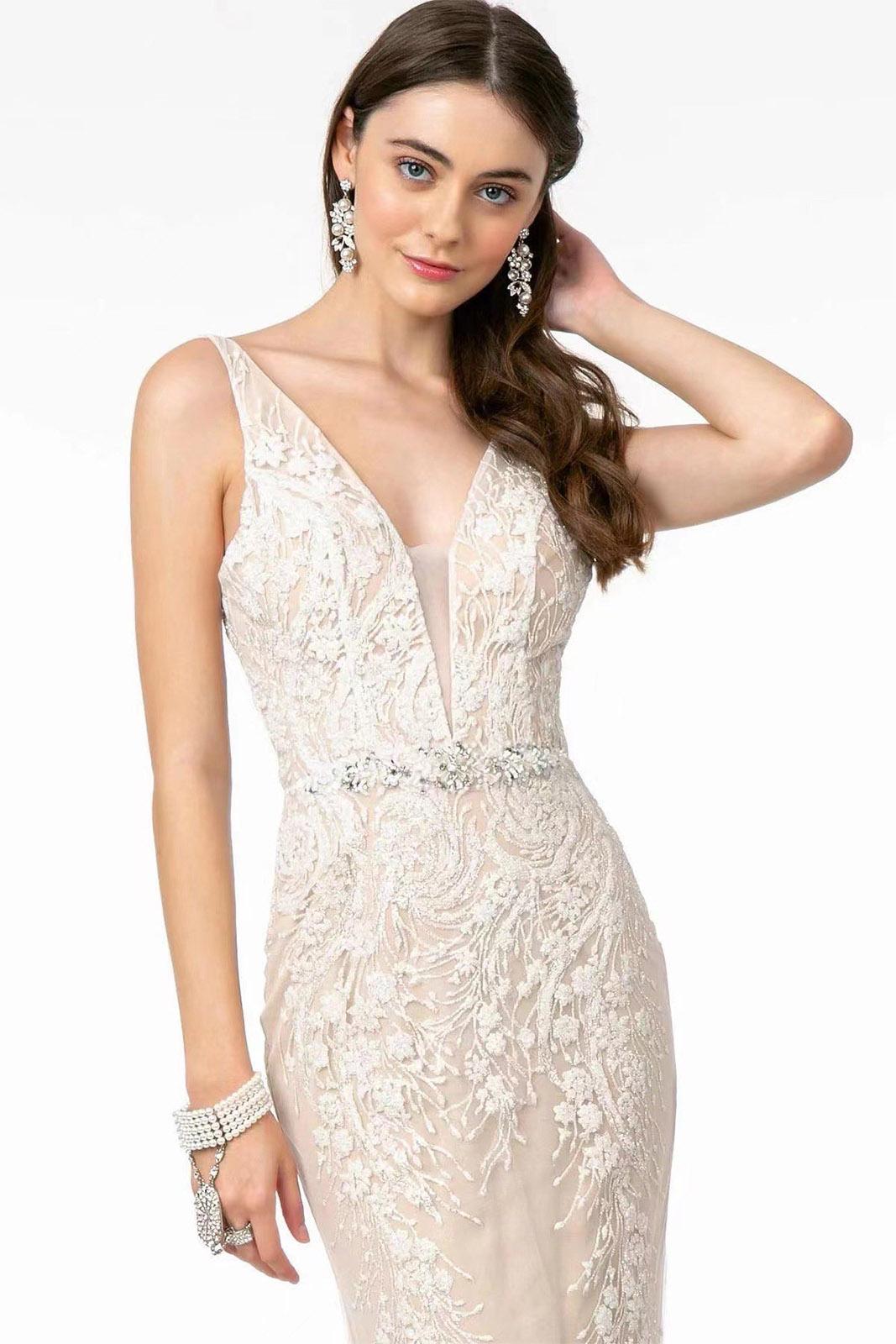 Рокля официална, дълга с разкошна, френска бродерия I am the Happy BRIDE - Image 8