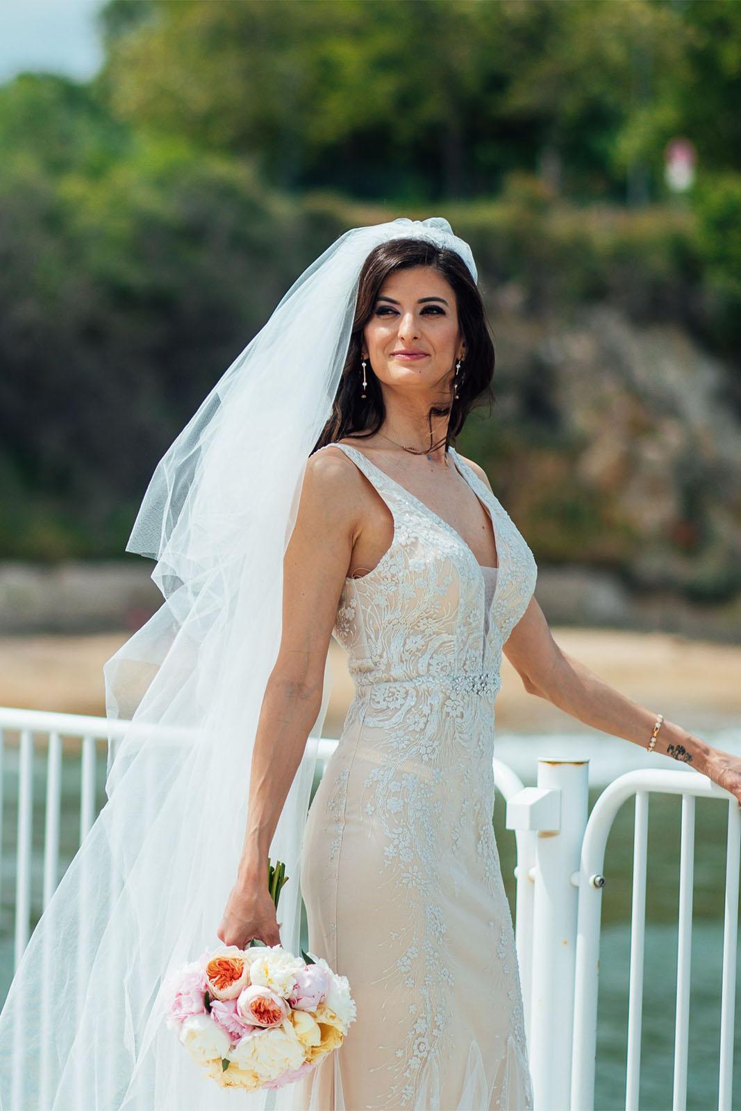 Рокля официална, дълга с разкошна, френска бродерия I am the Happy BRIDE - Image 4
