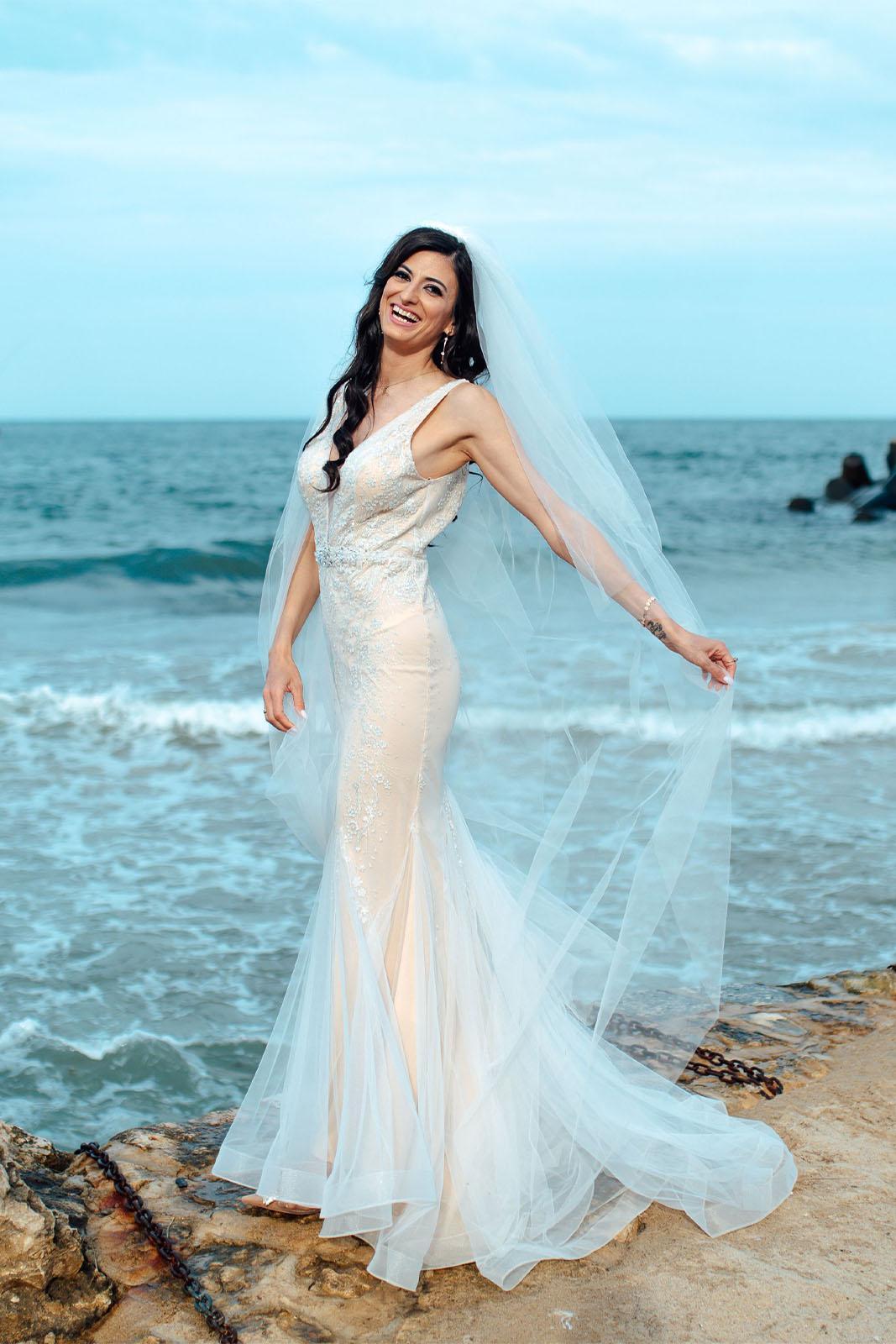 Рокля официална, дълга с разкошна, френска бродерия I am the Happy BRIDE - Image 6