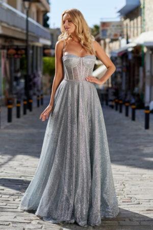 Рокля официална дълга в сребърно The SILVER Queen
