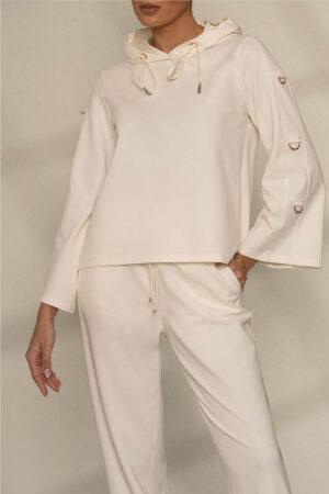 Суитчър бял с качулка Sport Ellegant in White