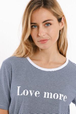 Тениска памук в морско синьо Love More