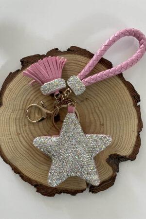 Ключодържател розов със звезда Pink&Silver Star