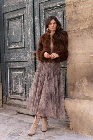 Пола в oмбре цветове карамел и кафяво Paris Fashion