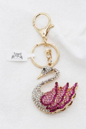 Ключодържател лебед в цвят фуксия The Fuchsia Swan Lake