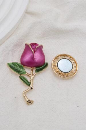 Брошка с магнит роза розов цвят Rose Rose