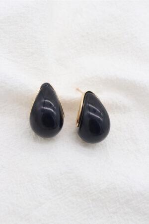 Обеци тип капка в черно Black Drop