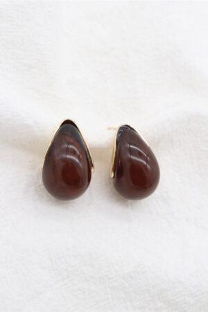 Обеци тип капка в кафяво Brown Drop
