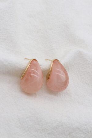 Обеци тип капка в розово Pink Drop