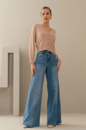 Дънки широка кройка Blue Denim