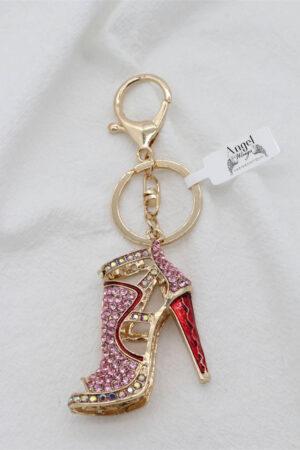 Ключодържател обувка с ток в розово Pink Heels