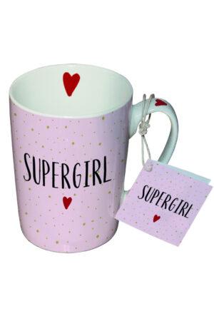 Арт чаша с надпис Супер момиче Supergirl