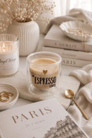 Стъклена чаша за еспресо ценители Espresso Lovers