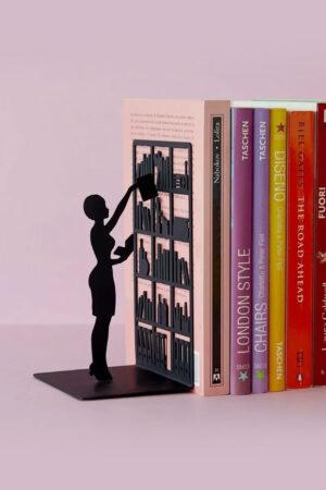 Ограничител/подпора за книги в черен цвят Библиотекарката