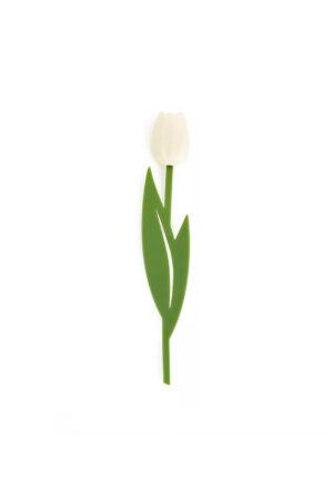 Отбелязка за книги под формата на лале в бяло The White Tulips Lovers