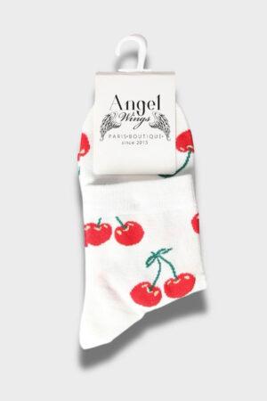 Чорапки бели дълги на черешки Cherry Lovers