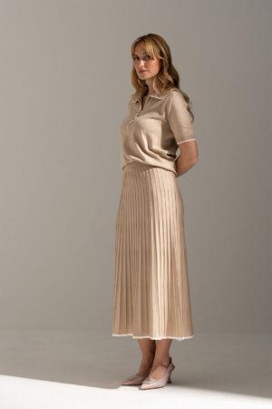 Пола плисе бежава  Champagne Pleats