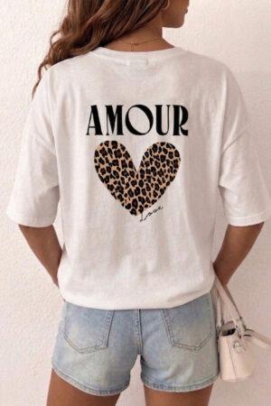 Тениска 100% памук Leopard Amour