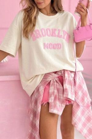 Тениска в бежав цвят Oversized Brooklyn Mood