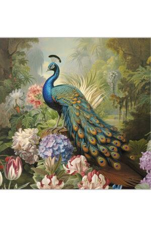 Арт салфетки с паун Peacock 25х25 см