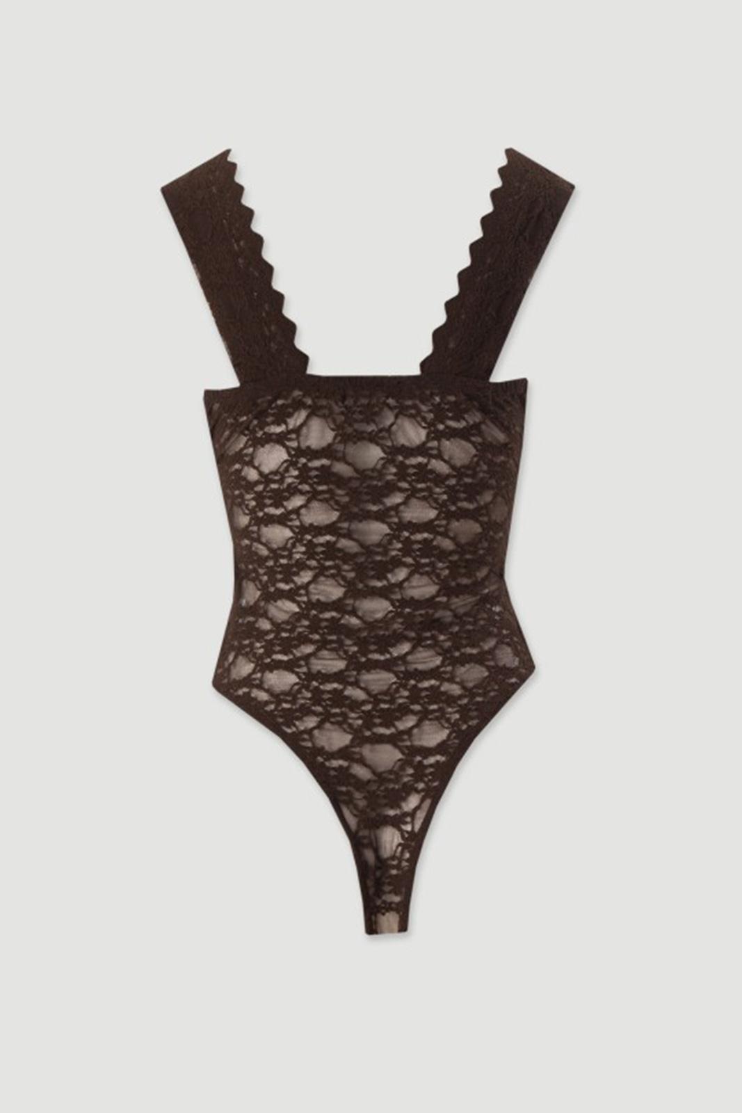 Боди дантелено шоколад Chocolate Allure Bodysuit - Image 5