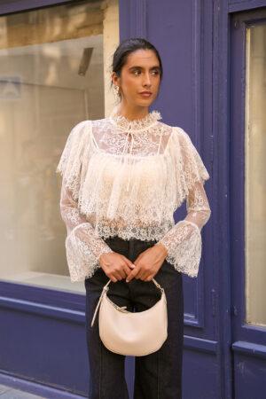 Топ с дантела в цвят екрю Montmartre Lace